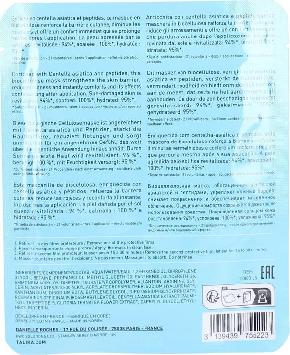 Image du produit Talika Facial Care Cica Repair After Sun Bio-Enzyme Mask (20 ml)