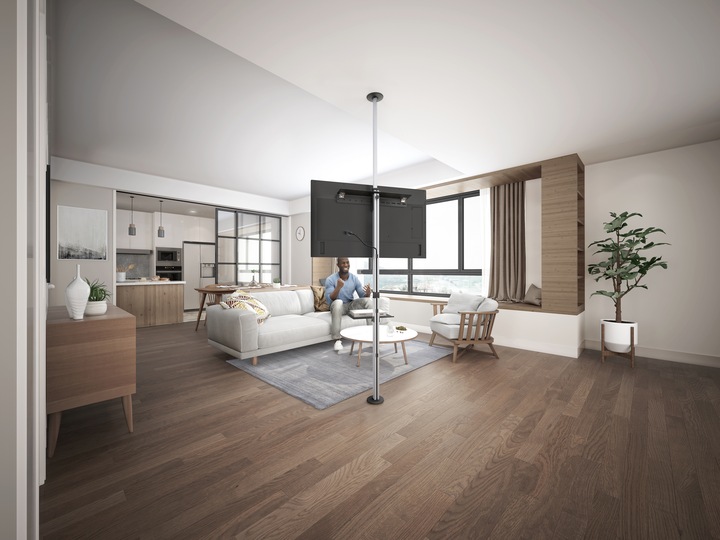Actual product image equip Floor stand 37"-70"/40kg 1TFT 1Shelf Height (70", 30 kg)