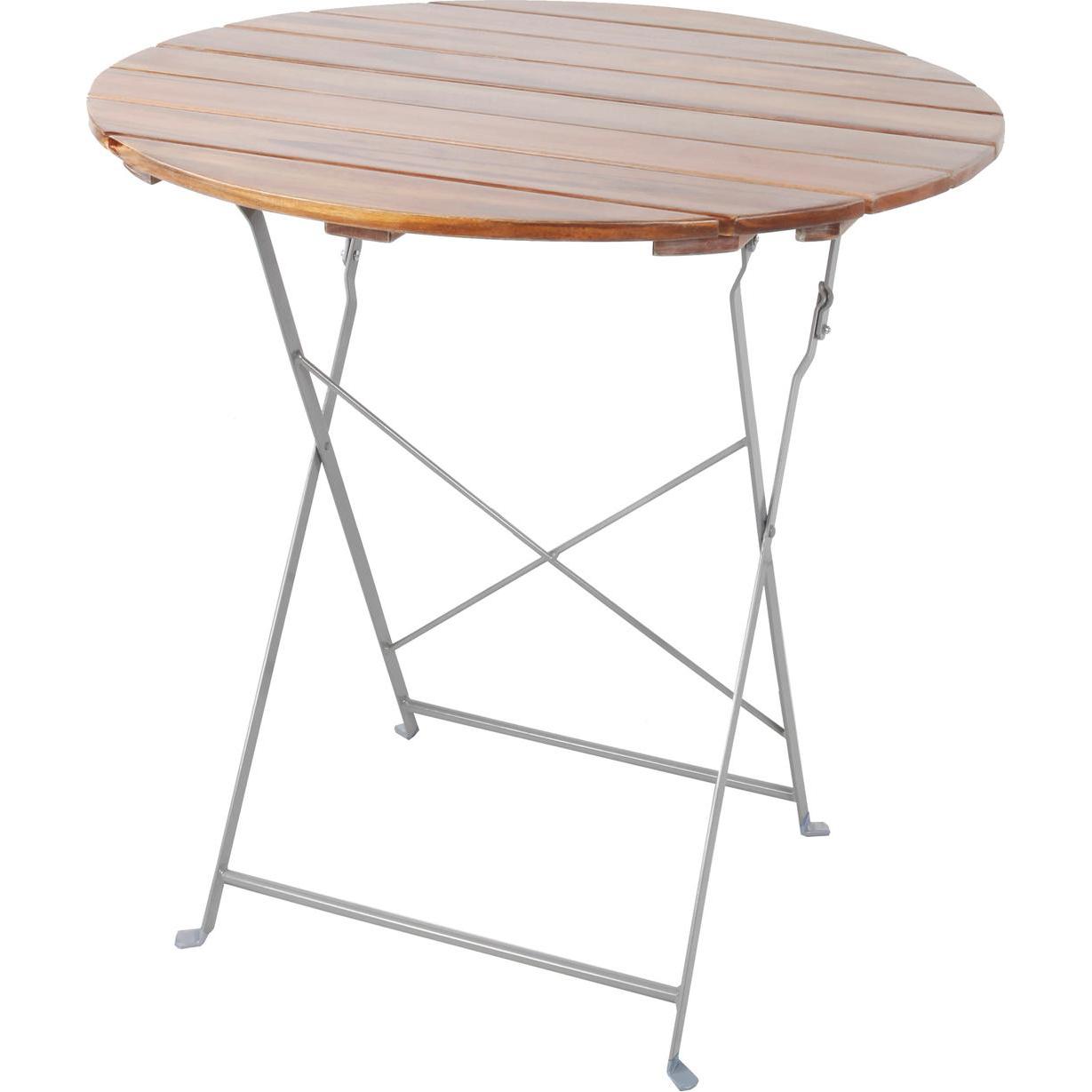Inda-Exclusiv, Gartentisch + Balkontisch, Biergarten Klapptisch Tisch Gartentisch Stehtisch klappbar Akazie aus Stahl Ø8...