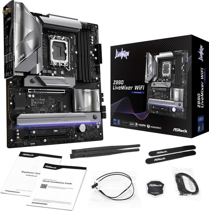 Produktbild AsRock Z890 LiveMixer WiFi Intel DDR5 S1851 (LGA 1851, Intel Z890, ATX)