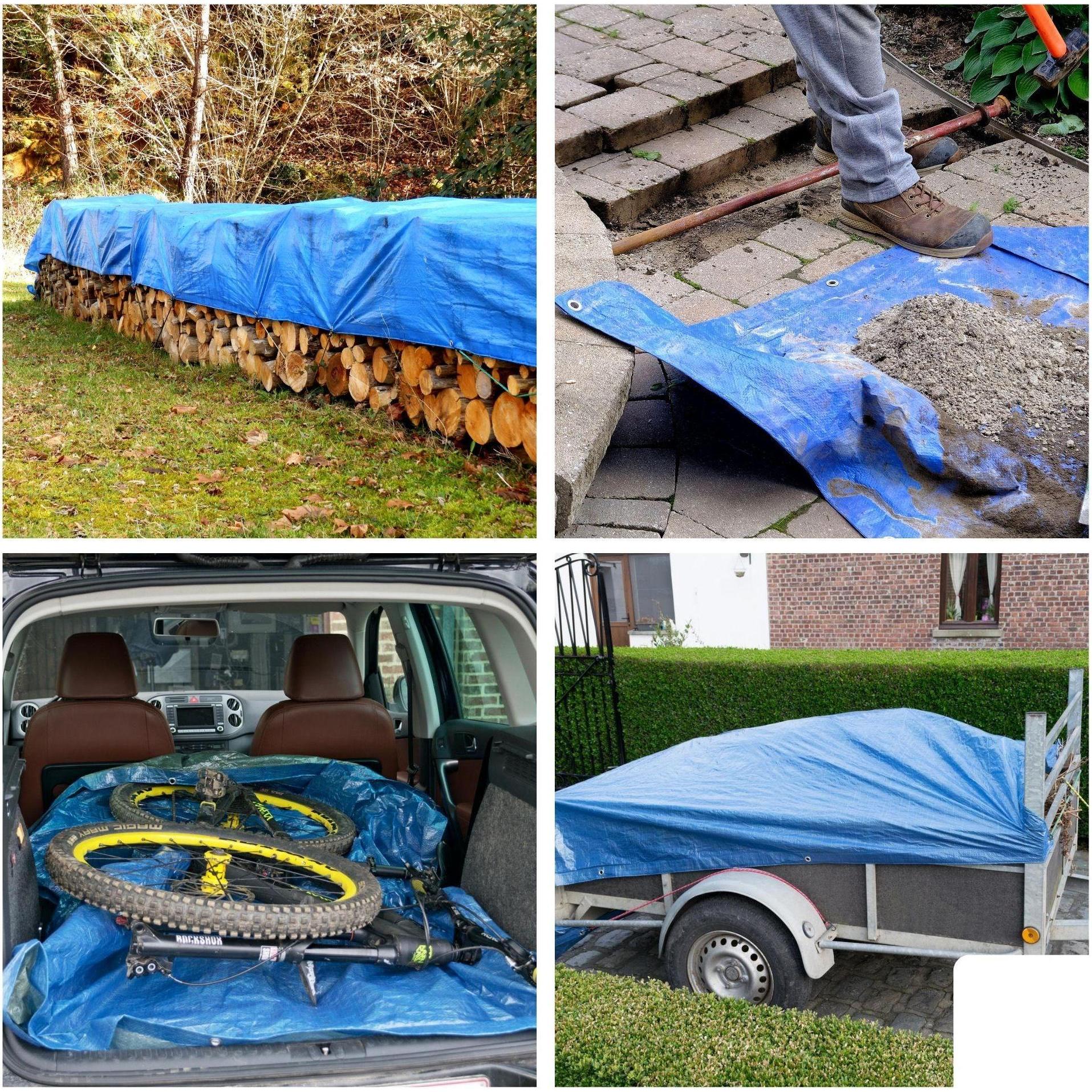 Thumbnail - Garden Lights, Abdeckplane, Abdeckplane - Blau/Khaki - Strapazierfähig - 6 x 8 m (6 x 8 m)