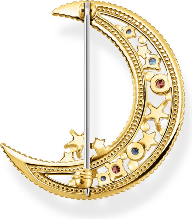 Immagine prodotto Thomas Sabo Spilla Mezza Luna con Pietre Colorate Oro (Acciaio inossidabile, Argento 925)