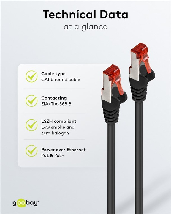 Produktbild Goobay Netzwerkkabel (S/STP, CAT6, 50 m)