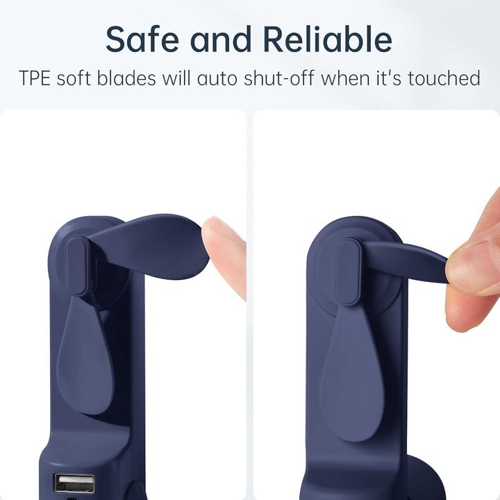 Actual product image Jisulife Mini-USB-Handventilator mit Licht