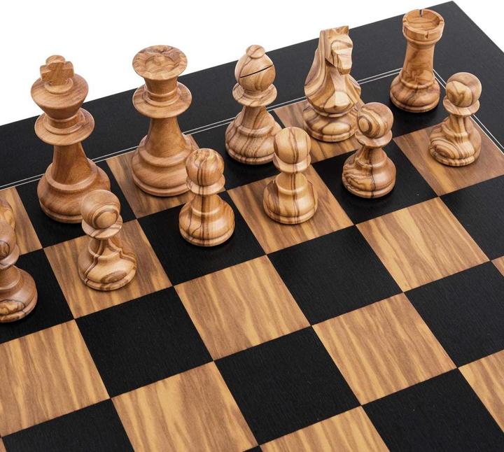 Image du produit Philos Schachset - Schwarz Olive Deluxe - Feld 50 mm