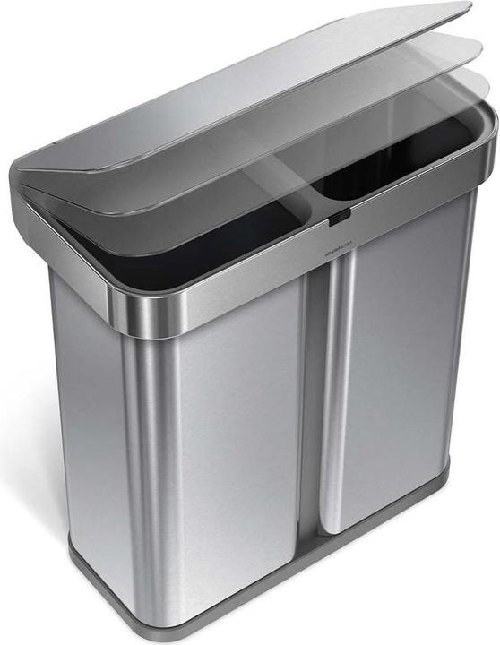 Actual product image Simplehuman Waste garbage can Dual Compartmen 25 l, silver (25 l)
