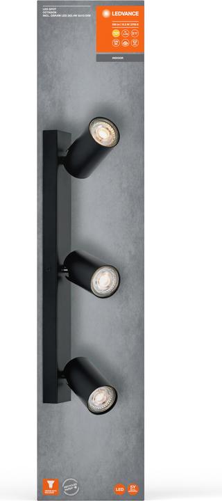 Actual product image Ledvance LED SPOT OCTAGON BLACK 3x3.4W 927 DIM (690 lm, GU10)