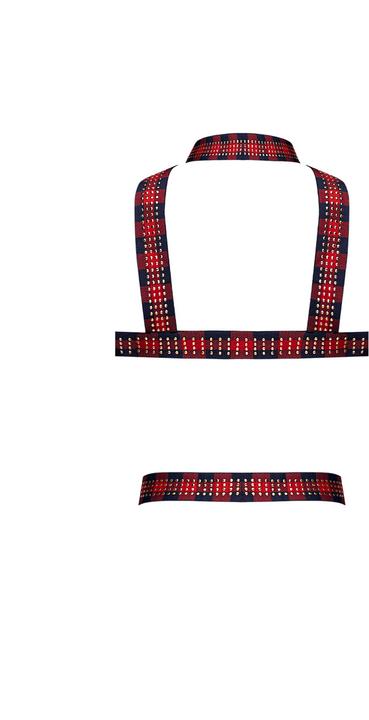 Actual product image Male Power Elastic Studded Harness - Red - OS (One size)