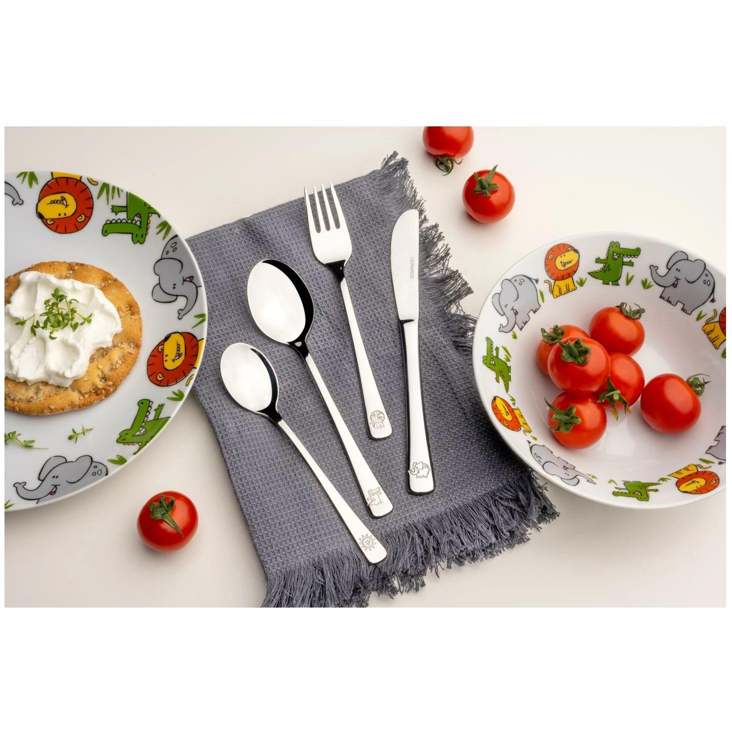 Thumbnail - Leonardo, Kindergeschirr + Kinderbesteck, Kinderbesteckset Bambini 4-teilig