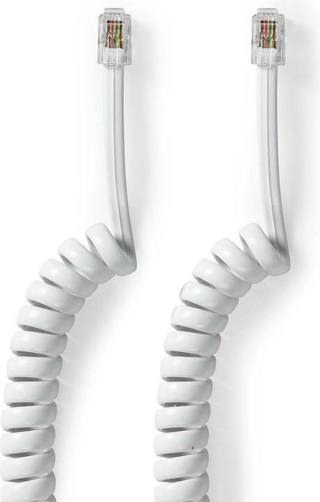 Immagine prodotto Nedis Cavo telefonico | Spina RJ10 | Spina RJ10 | 2,00 m | Design del cavo: A spirale | Tipo di cavo: RJ10