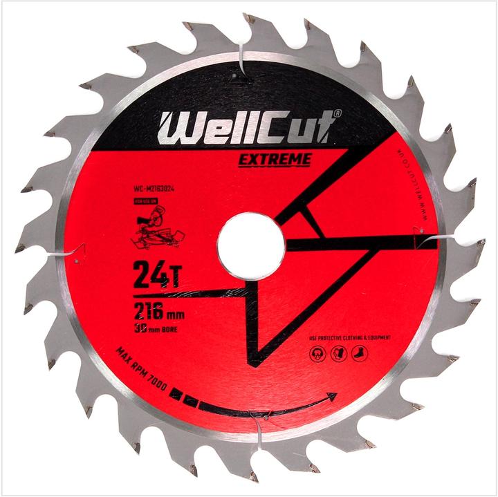 Productafbeelding Wellcut Cirkelzaagblad WC-M2163024 TCT 216 x 2,4 x 30 mm 24 tanden