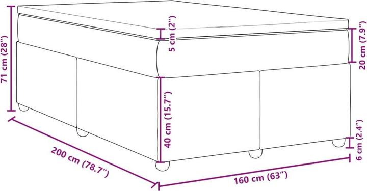Image du produit vidaXL Boxspringbett (160 x 200 cm)