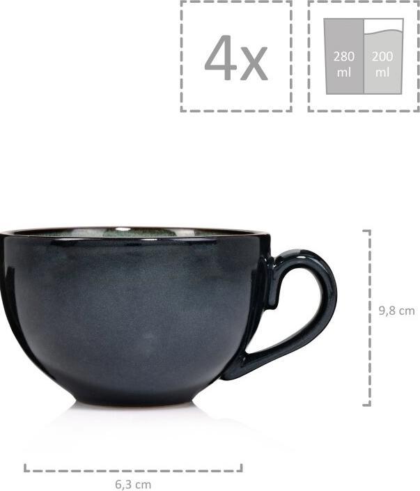 Image du produit Sänger Geschirr Set de tasses à café Copenhague (250 ml, 8 x)