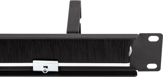 Image du produit LogiLink Panneau guide-câbles 19" avec 4 étriers en acier et barrette à brosses, noir