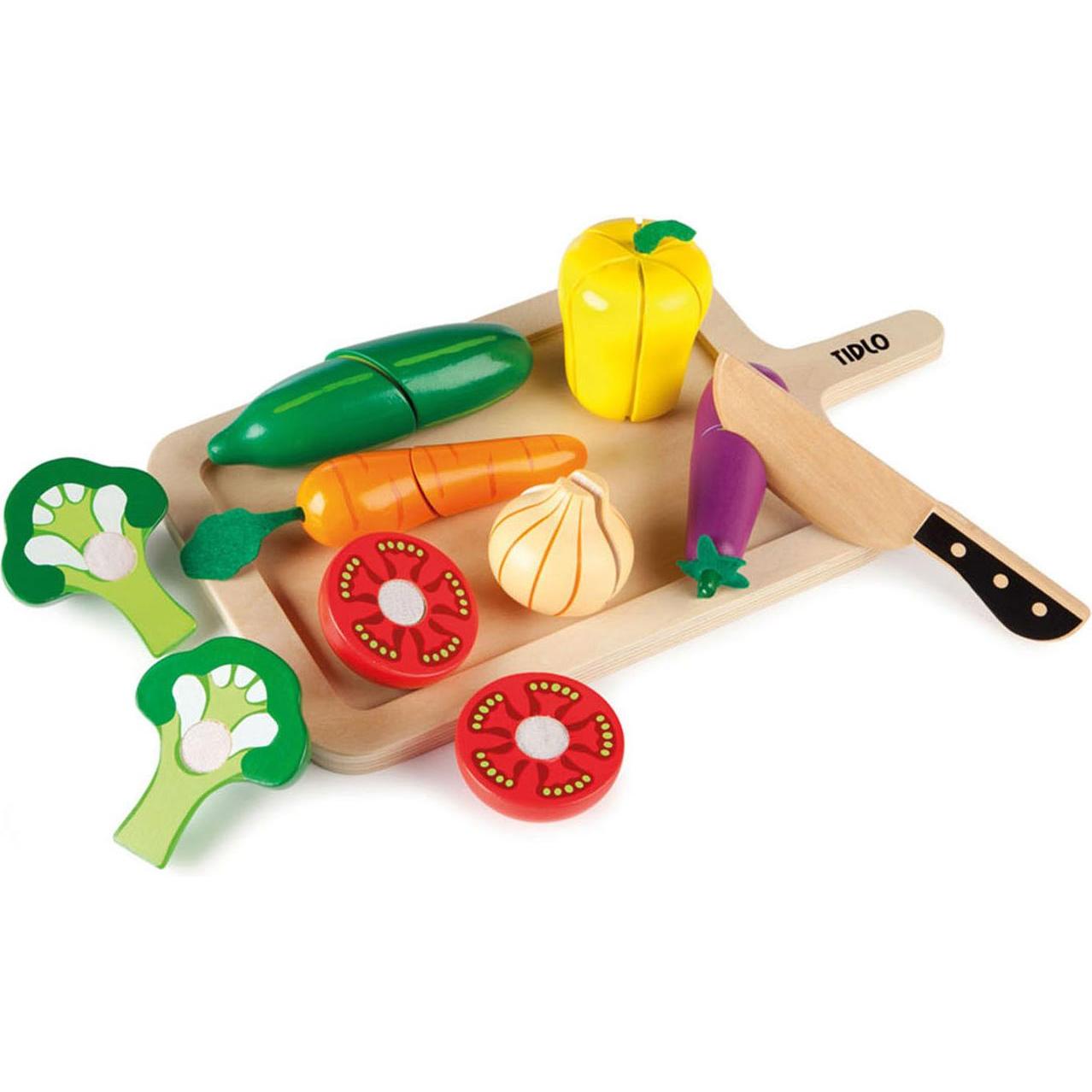 Bigjigs Tidlo Gemüseschneide-Spielset aus Holz, 20-tlg.
