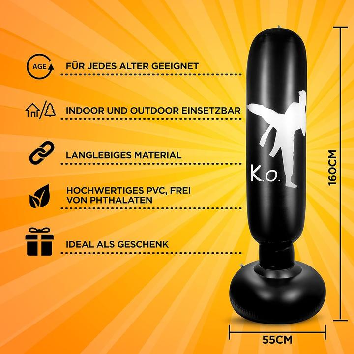 Immagine prodotto Cbx Sacco da boxe gonfiabile, sacco da boxe in piedi, 160 cm (55 cm)