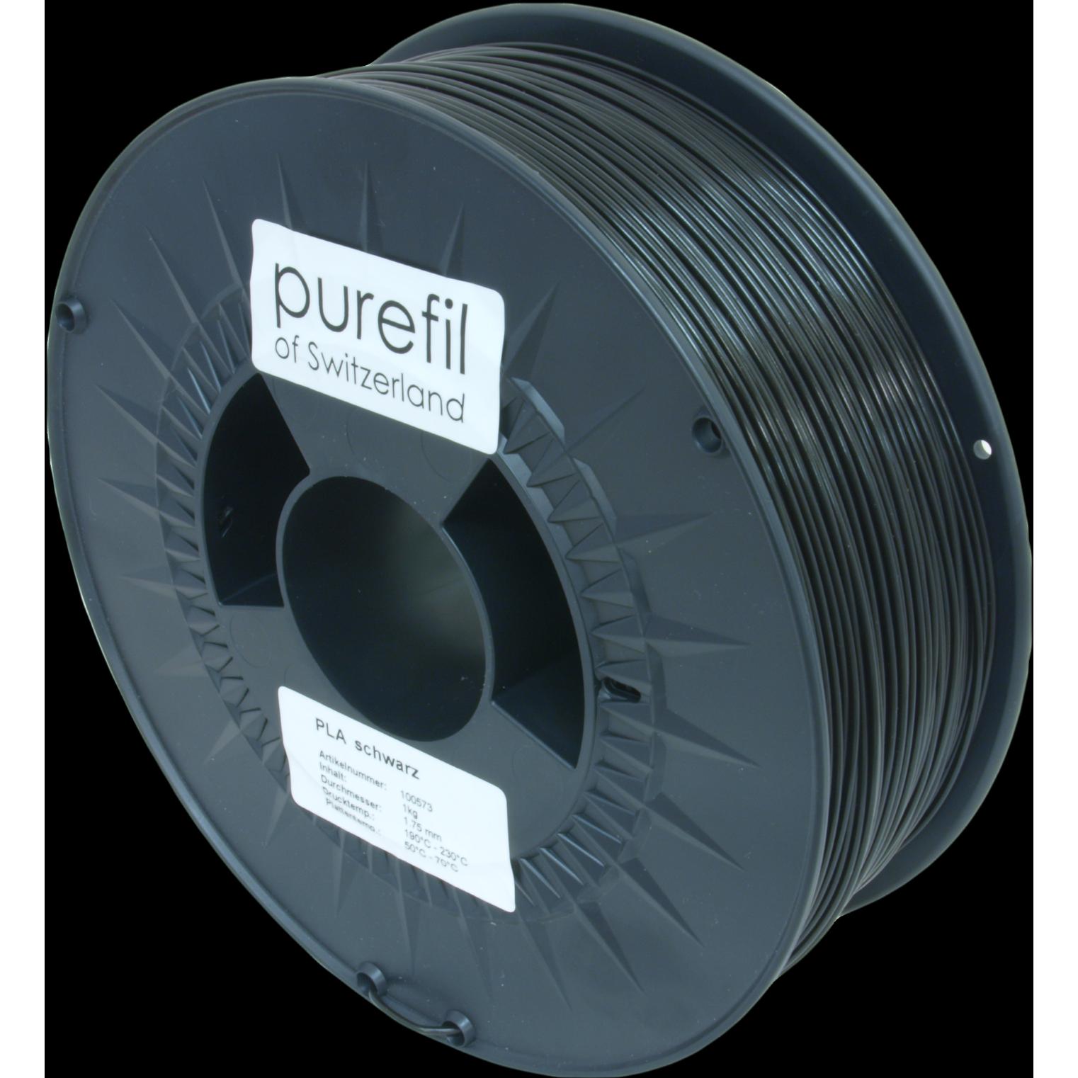 Purefil Filament (PLA-R, 1.75 mm, 1000 g, Schwarz), 3D Filament, Schwarz