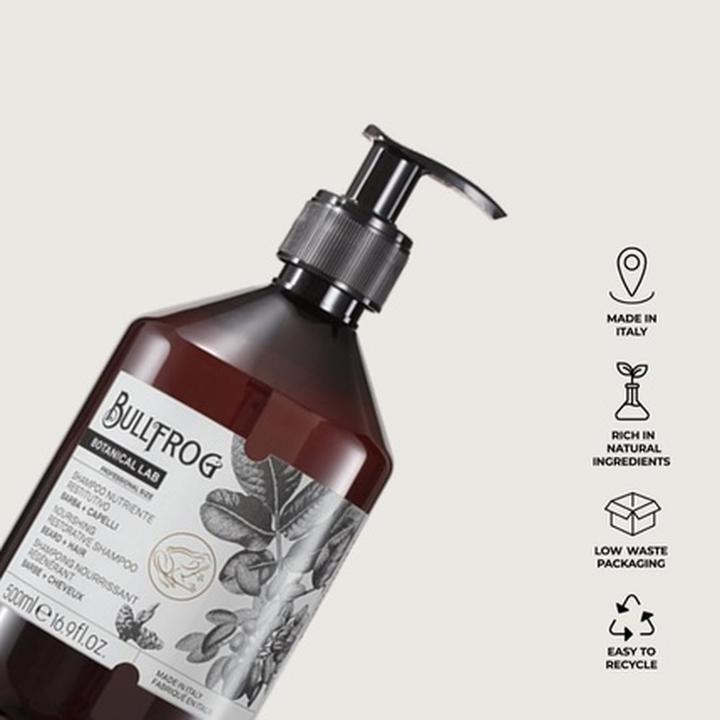 Immagine prodotto Bullfrog - Shampoo nutriente riparatore (500 ml, Shampoo liquido)
