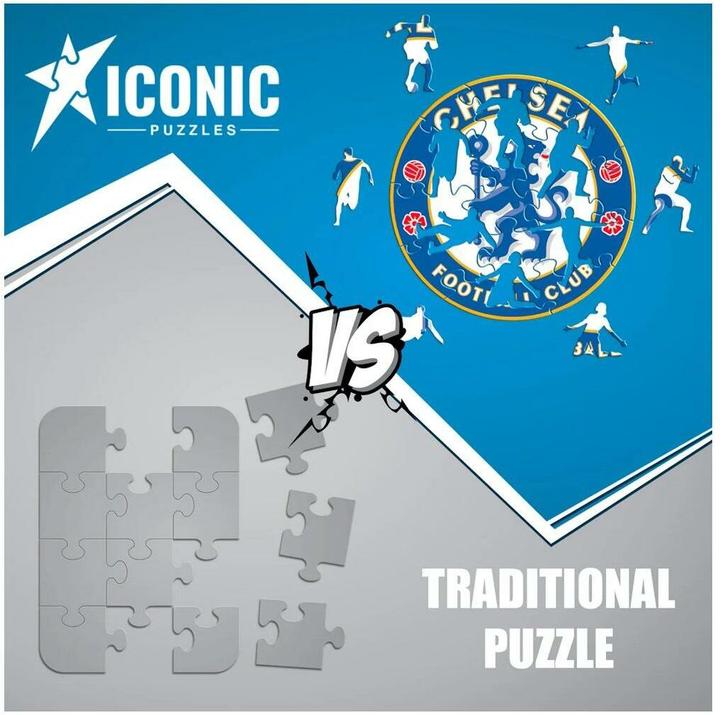 Actual product image Iconic Chelsea FC - Logo - Wooden Puzzle Size M (270 pieces) (270 pieces)