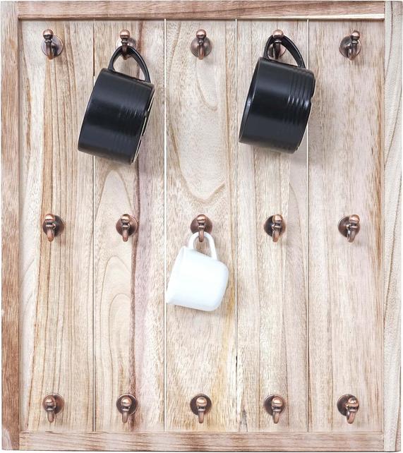 Immagine prodotto Swisshandel24 Portabicchieri, mensola da appendere, mensola da parete per bicchieri, look shabby vintage