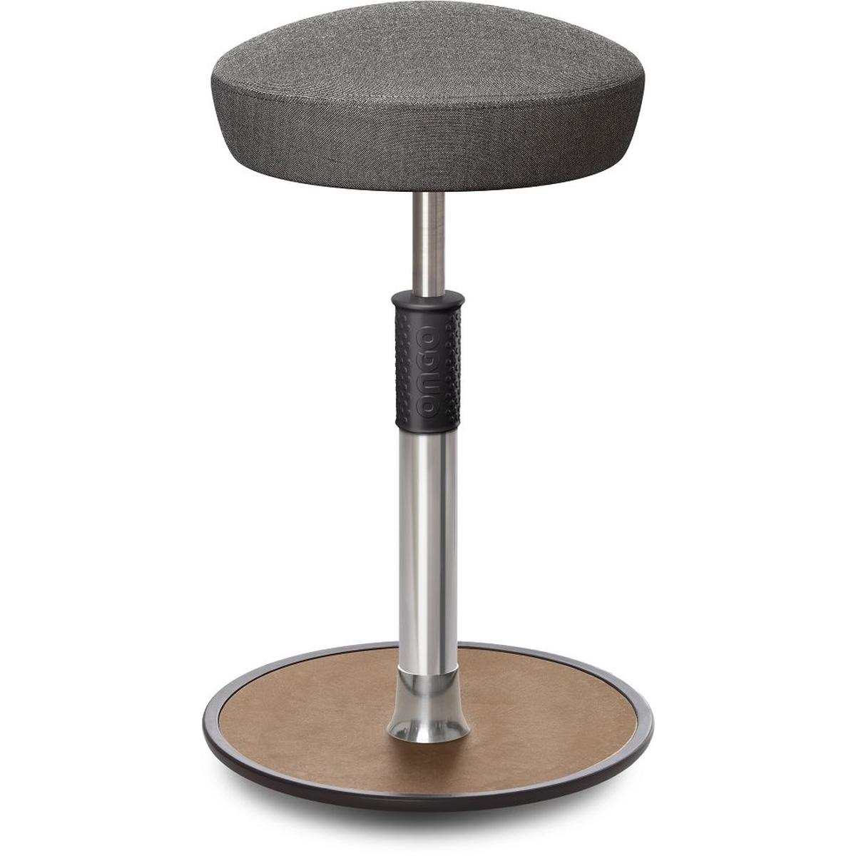 Ongo, Bürostuhl, Sitz- Stehhocker Free Tall Hutsitz kvadrat Remix Salz&Pfeffer chrom /Natur