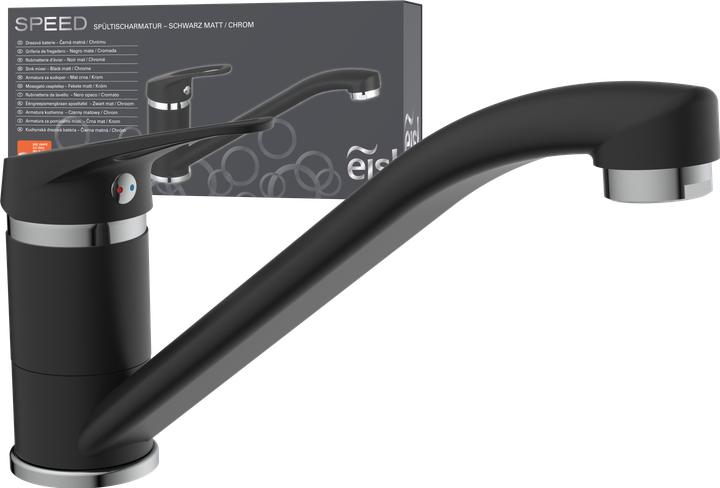 Produktbild Eisl Wasserhahn Küche SPEED Spültischarmatur Schwarz matt Chrom Schwenkbar NI182SCR-B