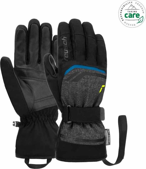Safety yellow, black melange, brilli. blue