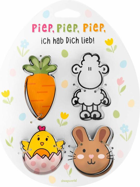 Sheepworld Ausstecher-Set Motiv 'Piep, piep, piep, ich hab Dich lieb!'