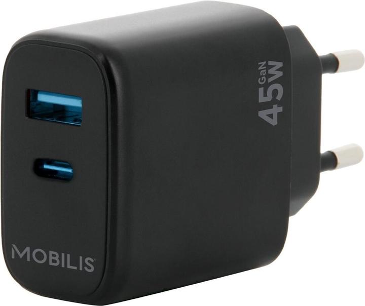 Actual product image Mobilis Wall Charger 45W 1 USB A 1 USB C GaN (45 W, 2 ports)