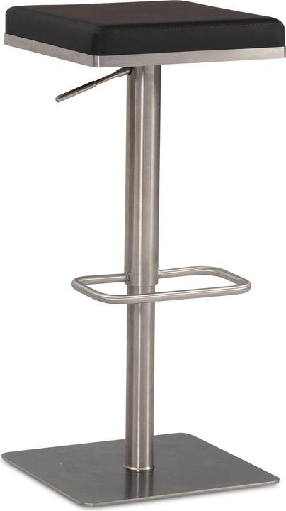 FineBuy Bar stool Counter stool Black imitation leather Stainless steel Bar stool Modern