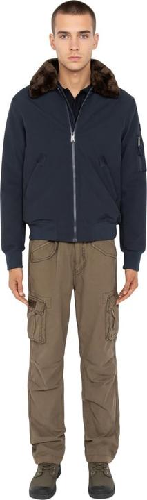 Actual product image Schott Nyc Airlines Fur Collar Jacket Navy-Brown (L)