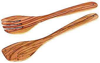 Productafbeelding Fackelmann Slabestek 30 cm OLIVE, houten slabestek vaatwasmachinebestendig, slavork en slalepel (Salade servers)