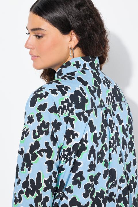 Produktbild Ulla Popken Longbluse, Blüten, A-Linie, Hemdkragen, Langarm (42, 44)