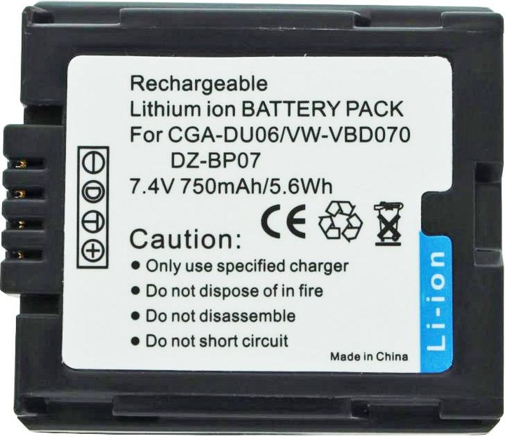 Actual product image Panasonic Battery CGA-DU06, CGA-DU07 Battery CGR-DU06 (Rechargeable battery)