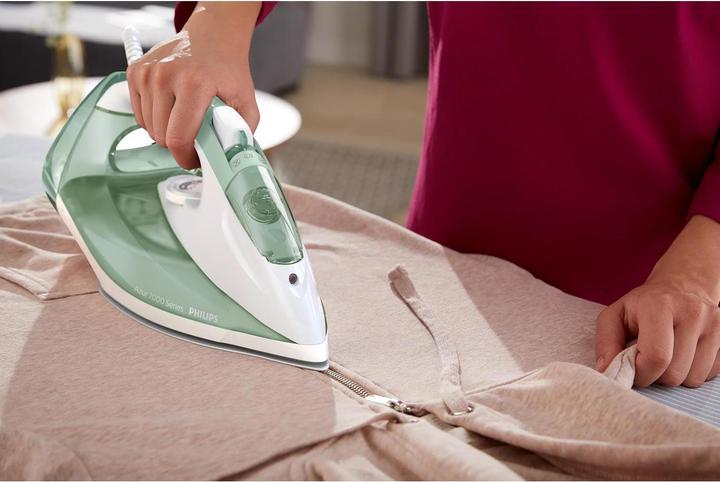 Produktbild Philips 7000 series DST7012/70 iron Steam iron SteamGlide Plus soleplate Green, Grey (2600 W, 220 g/min)