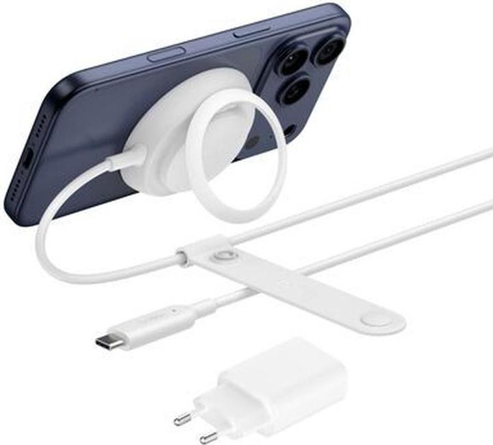 Actual product image Belkin UltraCharge Ladepad Qi2 25W mit Netzteil weiss WIA014kqWH (25 W)