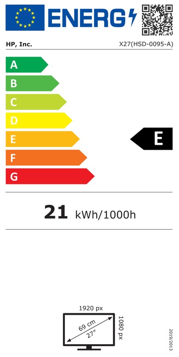 Label énergétique HP X27 (1920 x 1080 pixels, 27")
