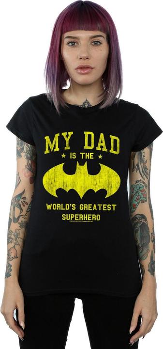 Immagine prodotto Femme/Les femmes - Maglietta in cotone Batman My Dad Is A Superhero (L)