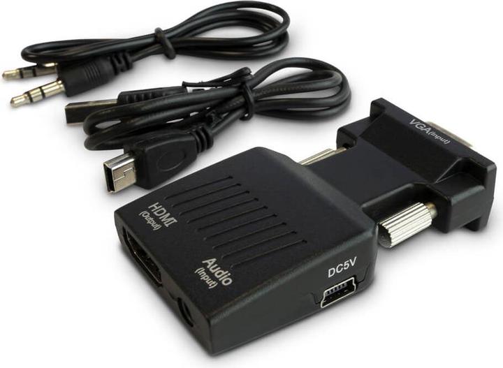 Actual product image Savio Adapteris AV D-Sub (VGA) – HDMI + USB-A + 3,5 mm juodas lizdas (CL-145) (0.00 m, HDMI)