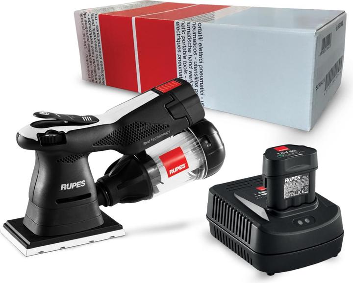Actual product image Rupes RU-HSE73N/STB IBRID Exzenterschleifer 80X130 HSE73N 1x 18V 2.5Ah Akku und Ladegerät im Karton (Eccentric grinder)