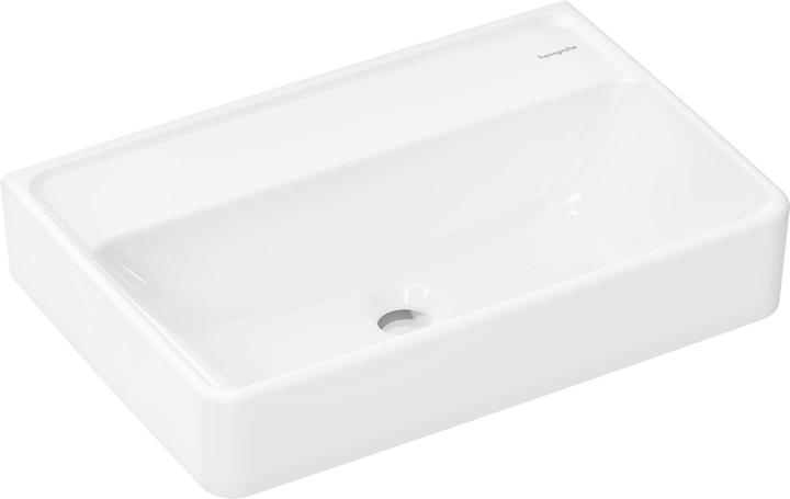 hansgrohe Xanuia Q lavabo compact, sans trou pour robinet, sans trop-plein, 550x370mm, blanc (370 mm, 550 mm)
