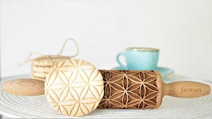 Produktbild Folkroll Teigrolle Blume d.Lebens jun.