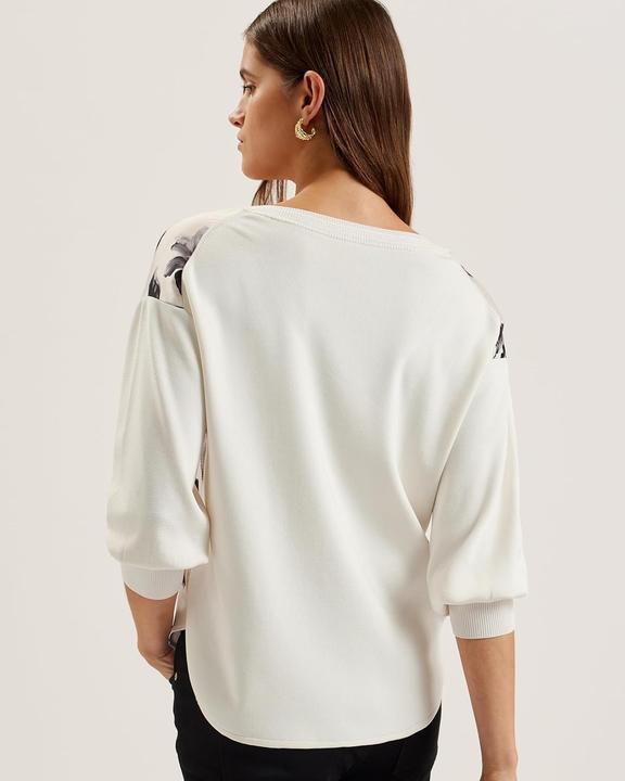 Actual product image Ted Baker V-Neck Printed Woven Front Jumper (42)