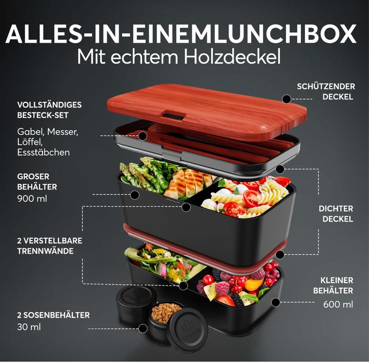 Image du produit Umami Bento Box Nestable L Rosewood Black