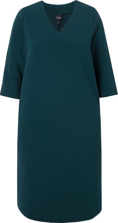 Image du produit Ulla Popken Robe en jersey avec poches, décolleté en V et manches 3/4 (62)