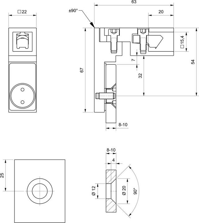 Actual product image Pauli+Sohn Adapter for stabilizer bars 8794