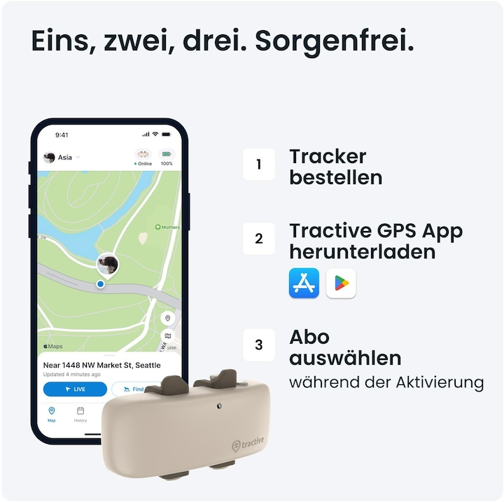 Produktbild Tractive Dog 4 GPS Tracker für Hunde (Hund, Allgemein)
