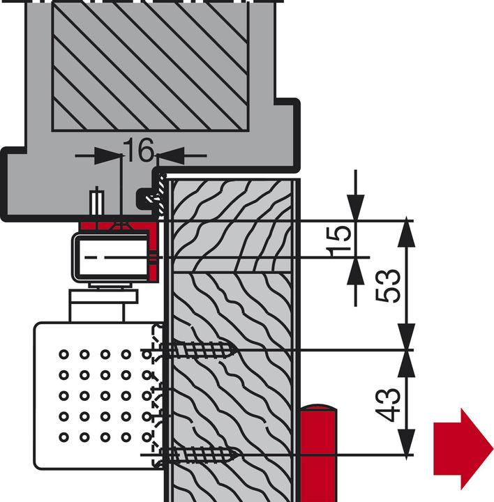 Produktbild Dormakaba Sturzfutterwinkel für Gleitschienen G-N (Balkontür, Holztür, Zimmertür, Eingangstür, Indoor)