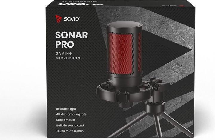 Image du produit Savio microphone de jeu filaire avec rétroéclairage trépied USB SONAR PRO