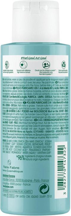 Produktbild Klorane 3-in-1 Reinigungspuder mit BIO-Wasserminze (Reinigungstücher Gesicht, 50 ml)